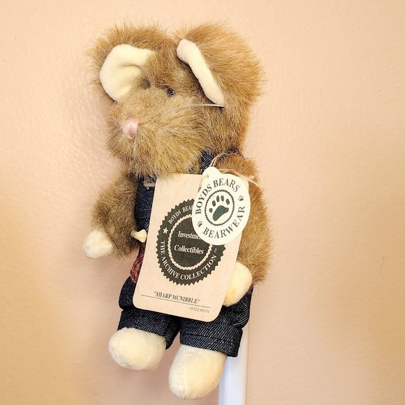 Boyds Bear Sharp McNibble Mouse 7" Plush with Tags - Picture 3 of 6
